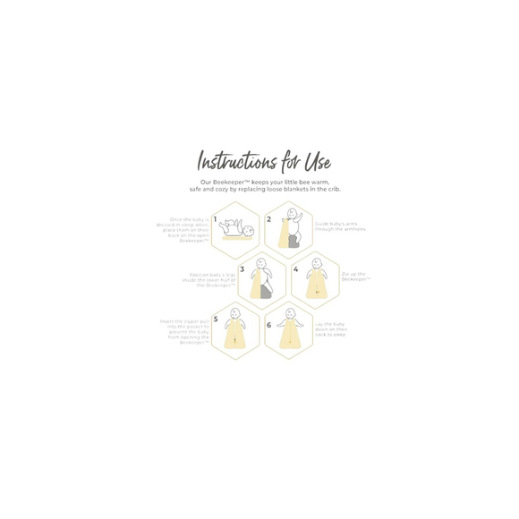 Burt's Bees Baby Beekeeper Wearable Blanket -Friendly Bears Organic Cotton 0-6 M - Picture 6 of 7